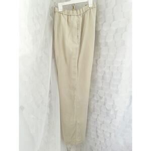Mens Large 100% Linen drawstring pants beige ARNOLD ZIMBERG Casual